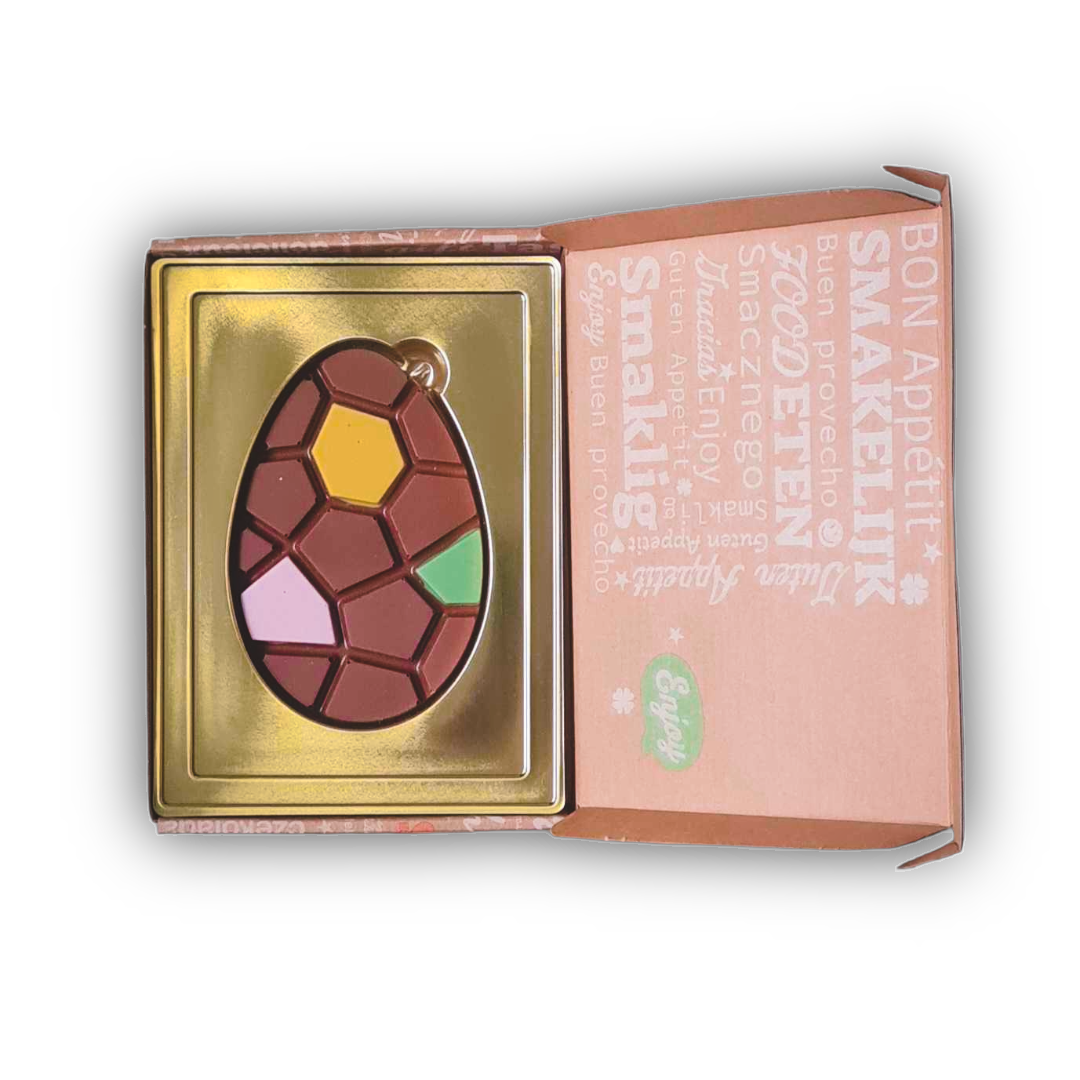 Chocolade paas ei color fun in verzenddoos - relatiegeschenk tasty present