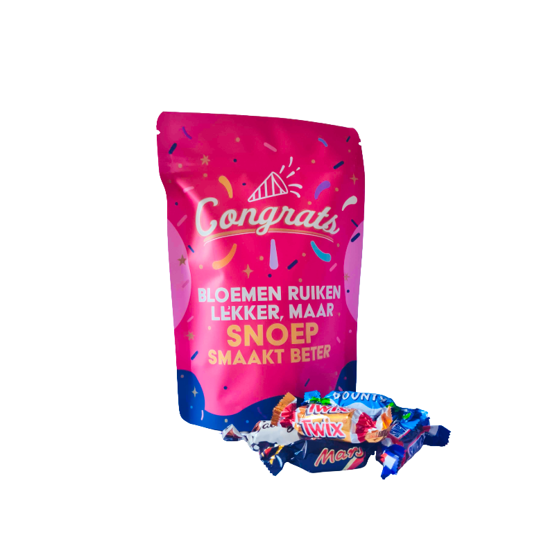 stazak met mini celebrations in gefeliciteerd design - Tasty Present