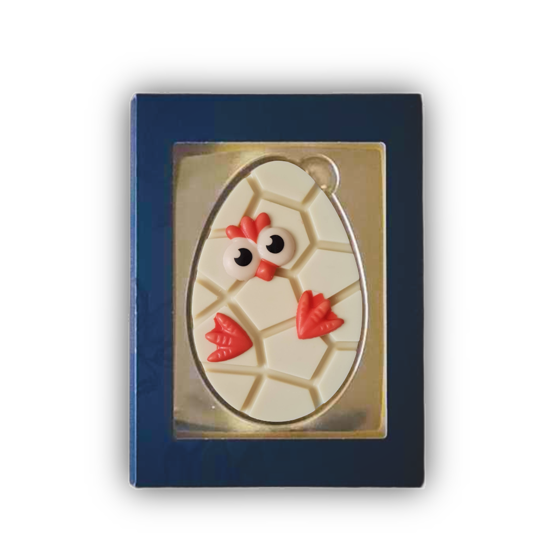 Chocolade Paas ei met kuikentje decoratie - relatiegeschenk - Tasty present