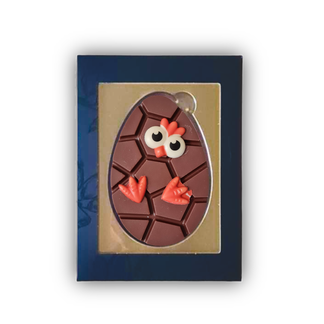 Chocolade Paas ei met kuikentje decoratie - relatiegeschenk - Tasty present