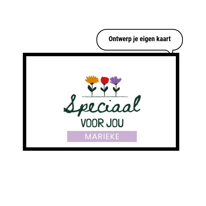 Wenskaarten zelf ontwerpen met je eigen design en boodschap - Tasty Present - Gepsersonaliseerde chocolade en zoetwaren