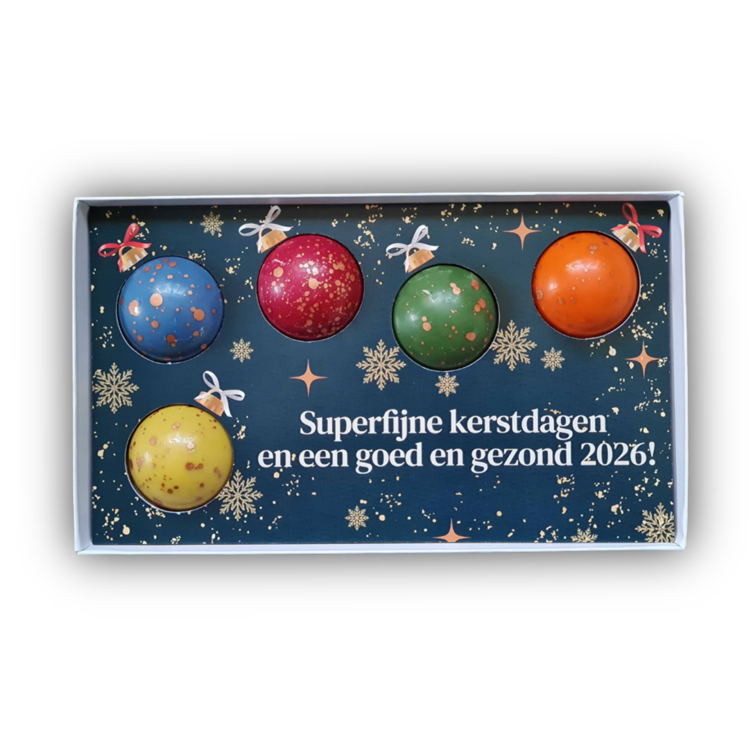 Luxe chocolade bonbons in geschenkdoos met Kerst design - Tasty Present
