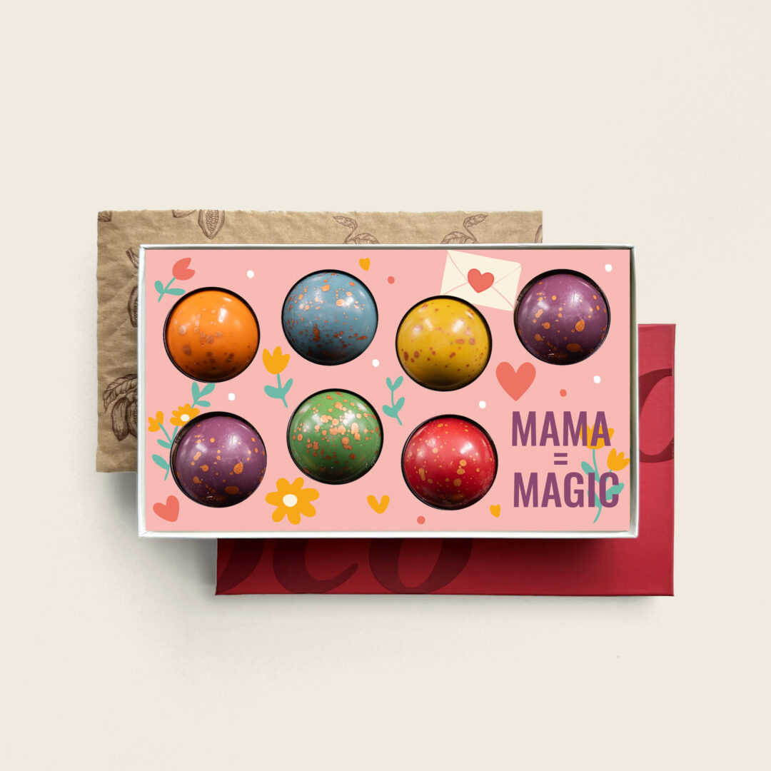 Heerlijke luxe XL bonbons in een luxe geschenkdoos met moederdag design. Ook leuk voor Valentijn. Tasty Present - Gepersonaliseerde chocolade en zoetwaren