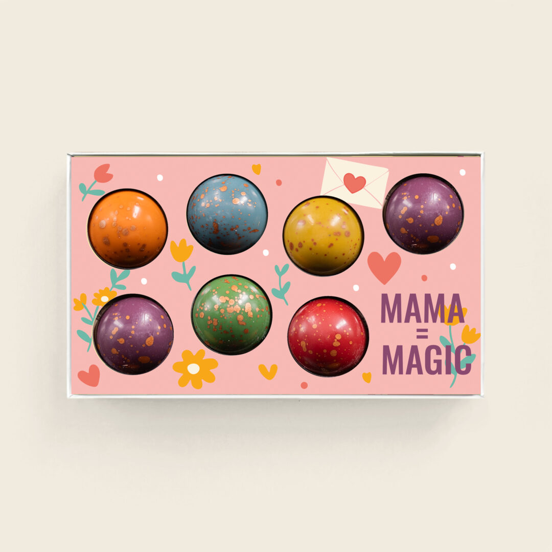 Heerlijke luxe XL bonbons in een luxe geschenkdoos met moederdag design. Ook leuk voor Valentijn. Tasty Present - Gepersonaliseerde chocolade en zoetwaren