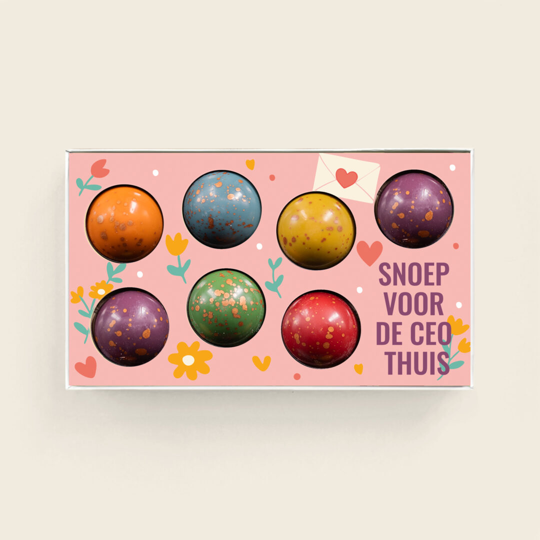 Heerlijke luxe XL bonbons in een luxe geschenkdoos met moederdag design. Ook leuk voor Valentijn. Tasty Present - Gepersonaliseerde chocolade en zoetwaren