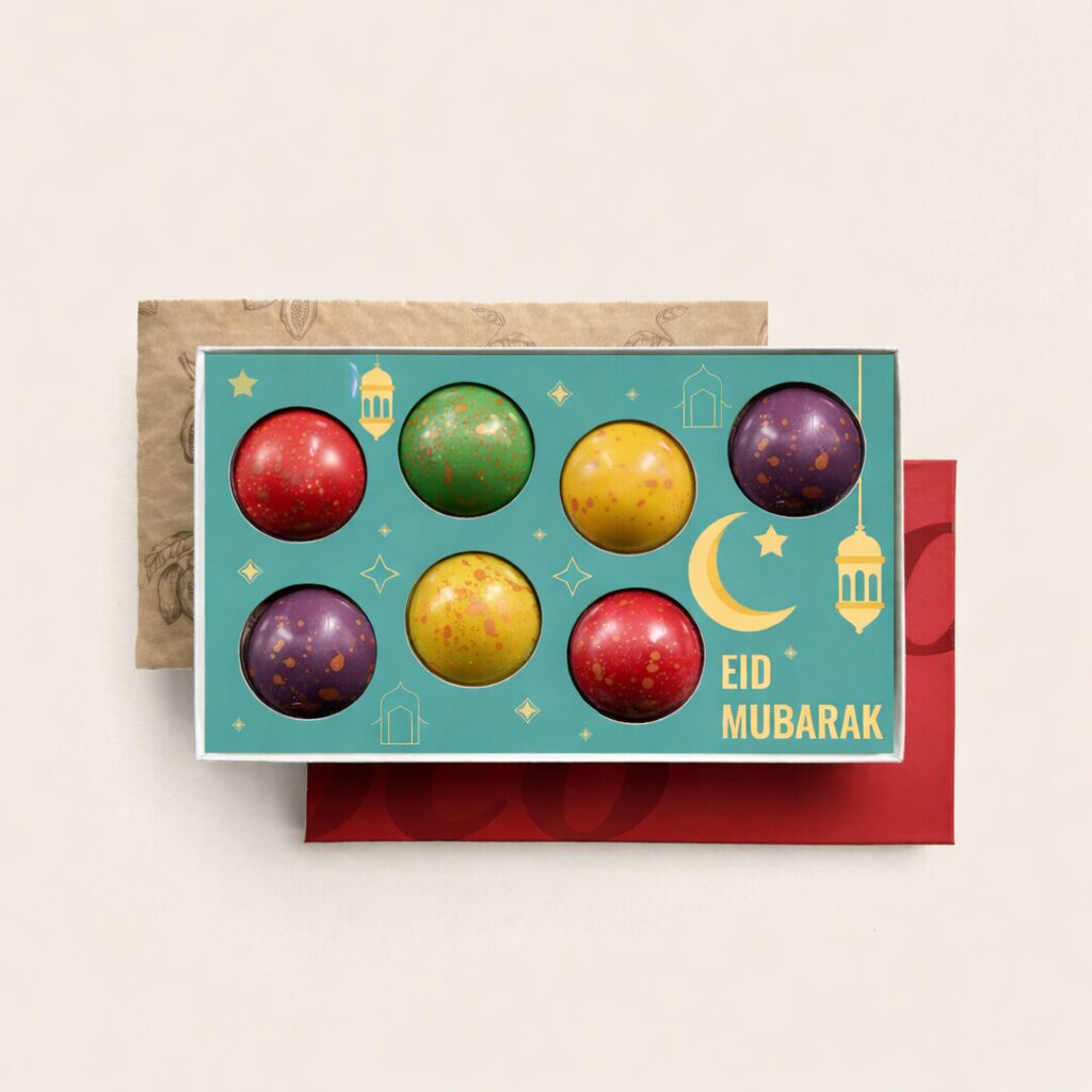 Halal Luxe Xl Bonbons speciaal voor Suikersfeest - Tasty Present - gepersonaliseerde chocolade en zoetwaren. Eid Mubarak thema